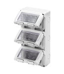 Doza aparenta etansa - VERTICAL - 12 modul - MODULE 4X3 - GREY RAL 7035 - IP55