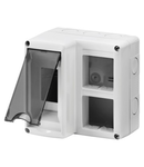 PROTECTED ENCLOSURE FOR COMBINED INSTALLATION OF MODULAR DEVICES DIN AND SYSTEM - 2 DIN module - 4 SYSTEM module - MODULE 2X2 - IP40 - GREY RAL 7035