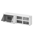 PROTECTED ENCLOSURE FOR COMBINED INSTALLATION OF MODULAR DEVICES DIN AND SYSTEM - 8 DIN module - 16 SYSTEM module - MODULE 4X4 - IP40-GREY RAL 7035