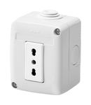 PROTECTED ENCLOSURE COMPLETE WITH SYSTEM DEVICES - WITH SOCKET-OUTLET 2P+E 16 A DUAL AMPERAGE - ITALIAN STANDARD - IP40 - GREY RAL 7035