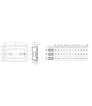 FLUSH-MOUNTING ENCLOSURE WITH SMOKED TRANSPARENT DOOR WITH EXTRACTABLE FRAME - WITH TERMINAL BLOCK N (2X16)+(7X10) E (2X16)+(7X10) - 8 module IP40