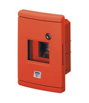 WATERTIGHT FLUSH-MOUNTING ENCLOSURE FOR EMERCENGY - 4 module - GUIDA EN50022 - RED RAL 3000