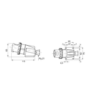 Stecher fisa industriala fixa 90°  - IP67 - 2P+E 16A 100-130V 50/60HZ - YELLOW - 4H - Strangere cu surub