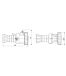 Priza  industriala mobila HP - IP66/IP67/IP68/IP69 - 2P+E 16A 100-130V 50/60HZ - YELLOW - 4H - FAST WIRING