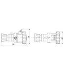 Priza  industriala mobila HP - IP66/IP67/IP68/IP69 - 3P+E 16A 200-250V 50/60HZ - BLUE - 9H - FAST WIRING