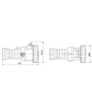 Priza  industriala mobila HP - IP66/IP67/IP68/IP69 - 3P+N+E 16A 200-250V 50/60HZ - BLUE - 9H - FAST WIRING