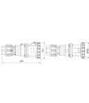 Priza  industriala mobila HP - IP66/IP67/IP68/IP69 - 3P+E 125A 100-130V 50/60HZ - YELLOW - 4H - MANTLE TERMINAL