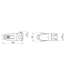 Priza  industriala mobila - IP44 - 3P 16A 20-25V 50-60HZ - VIOLET - n.r. - Strangere cu surub