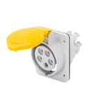 Priza industriala incastrata 10° HP - IP44/IP54 - 2P+E 16A 100-130V 50/60HZ - YELLOW - 4H - FAST WIRING