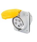 Priza industriala incastrata 10° HP - IP44/IP54 - 2P+E 16A 100-130V 50/60HZ - YELLOW - 4H - Strangere cu surub