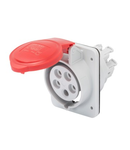 Priza industriala incastrata 10° HP - IP44/IP54 - 3P+E 16A 380-415V 50/60HZ - RED - 6H - FAST WIRING