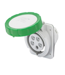 Priza industriala incastrata 10° HP - IP66/IP67 - 2P+E 16A >50V 100-300HZ - GREEN - 10H - Strangere cu surub