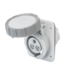 Priza industriala incastrata 10° HP - IP66/IP67 - 2P+E 16A >50-250V d.c. - GREY - 3H - Strangere cu surub