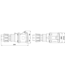 Priza  industriala mobila HP - IP44/IP54 - 2P+E 63A 100-130V 50/60HZ - YELLOW - 4H - MANTLE TERMINAL