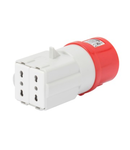 Adaptor industrial IP44 - SOCKET-OUTLET 3P+N+E 16A 400V ac 50/60HZ - 2 SOCKET-OUTLETS 2P+E 16A DUAL AMP (P17/11)