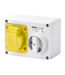 Priza industriala cu interblocaj - WITH BOTTOM - WITHOUT FUSE-HOLDER BASE - 2P+E 16A 100-130V - 50/60HZ 4H - IP44