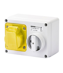 Priza industriala cu interblocaj - WITH BOTTOM - WITHOUT FUSE-HOLDER BASE - 3P+E 16A 100-130V - 50/60HZ 4H - IP44