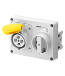 Priza industriala cu interblocaj - WITHOUT BOTTOM - WITHOUT FUSE-HOLDER BASEA - 3P+N+E 16A 100-130V - 50/60HZ 4H - IP44