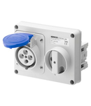 Priza industriala cu interblocaj - WITHOUT BOTTOM - WITHOUT FUSE-HOLDER BASE - 3P+E 16A 200-250V - 50/60HZ 9H - IP44