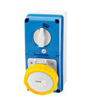 Priza industriala cu interblocaj verticala - WITH BOTTOM - WITH FUSE-HOLDER BASE - 2P+E 16A 100-130V - 50/60HZ 4H - IP67