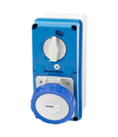 Priza industriala cu interblocaj verticala - WITH BOTTOM - WITH FUSE-HOLDER BASE - 2P+E 16A 200-250V - 50/60HZ 6H - IP67