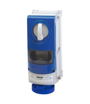 Priza industriala cu interblocaj verticala - WITH BOTTOM - WITH FUSE-HOLDER BASE - 2P+E 63A 200-250V-50/60HZ 6H - IP66