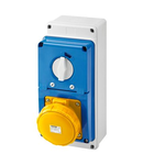 Priza industriala cu interblocaj verticala - WITH BOTTOM - WITH FUSE-HOLDER BASE - 2P+E 63A 100-130V - 50/60HZ 4H - IP67