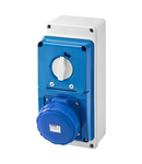 Priza industriala cu interblocaj verticala - WITH BOTTOM - WITH FUSE-HOLDER BASE - 2P+E 63A 200-250V - 50/60HZ 6H - IP67