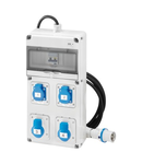 Q-DIN 10 ACS - MOBILE-PORTABLE - WITH CABLE AND PLUG - 2 2P+E 16A IEC309 + 2 Priza schuko 16A - IP44