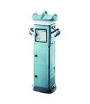 QMC63C - WIRED - FOR CAMPSITE - DOUBLE SIDE TAKE-OFF - 4 SOCKET OUTLET 2P+E 16A Organizator santier C - IP55 - LIGHT BLUE