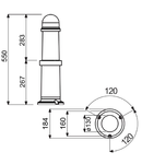 Pitic de iluminat - LED - 11W DR E27 - 230 V 50 HZ - IP65 - CLASS II - 550MM - BLUEGREEN