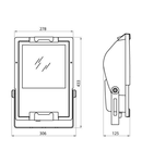 Proiector MERCURIO 1 - WITH LAMP - SYMMETRICAL OPTIC - 70 W MD RX7s 230 V-50 Hz - IP66 - CLASS I - GRAPHITE GREY