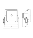 Proiector COLOSSEUM - SYMMETRICAL DIFFUSED OPTIC - 600 W ST E40 - IP66 - CLASS I - GRAPHITE GREY