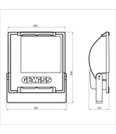 Proiector MERCURIO 2 - WITH LAMP - SYMMETRICAL OPTIC - 250 W MT E40 230 V-50 Hz - IP66 - CLASS I - GRAPHITE GREY