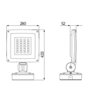 SATURNO - LED - WITH BASE - ASYMMETRICAL OPTIC - 24 LED - 4000K (CRI 65) - 220/240V- 50/60HZ - IP65 - CLASS II - GRAPHITE GREY