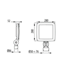 SATURNO - FOR POLE - ASYMMETRICAL OPTIC - 24 LED - 4000K (CRI 65) - 220/240V- 50/60HZ - IP65 - CLASS III - GRAPHITE GREY