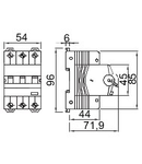 COMPACT Intrerupator diferentialcu protectie la supracurent - MDC 45 - 3P Curba C 6A TYPE AC Idn=0,03A - 3 module