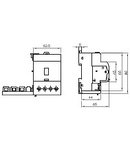 ADD ON Intrerupator diferential FOR MT CIRCUIT BREAKER - 4P 25A TYPE AC INSTANTANEOUS Idn=0,03A - 3,5 module