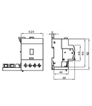 ADD ON Intrerupator diferential FOR MT CIRCUIT BREAKER - 3P 25A TYPE AC INSTANTANEOUS Idn=0,03A - 3,5 module