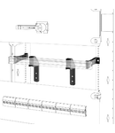 PAIR OF DIN RAIL MOUNTING BRACKETS - QDX - FOR STRUCTURE P=300MM - FOR MSX/D/M/C 160-250