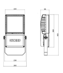 Proiector LED  tip SMART [PRO] 2.0 - 1 modul - Dimabil DALI - SYMMETRICAL S1 - 3000K (CRI 70) - IP66 - PROTECTION CLASS II