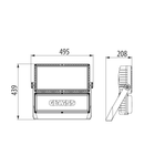 Proiector LED  tip SMART [PRO] 2.0 - 2 module - Dimabil DALI - ASYMMETRICAL A1 - 5700K (CRI 70) - IP66 - PROTECTION CLASS I