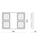 Corp de iluminat cu led Corp de iluminat cu led SMART [4] 2.0 HB - 4x5 LED - SPOT 10° - STAND ALONE - 4000 K (CRI 80) - 220/240 V 50/60 Hz - IP66 - CLAS I - GREY RAL 7037