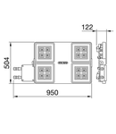 Corp de iluminat cu led SMART [4] - HE - 4 module - EMERGENCY - 2 X DALI DT6 + 1 X DALI DT1 (EMERG. 3H) - ASYMMETRICAL OPTIC - 3000 K - IP65 - CLASS I