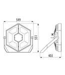 Corp de iluminat supendat pentru hala ESALITE FL - 24K - 30° OPTIC - DALI - 4000 K (CRI 80) - IP66 - CLASS I - RAL 9006 GREY