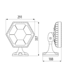 Corp de iluminat supendat pentru hala ESALITE PL - 6K - 30° OPTIC - DALI - 3000 K (CRI 80) - IP66 - CLASS I - BLUEGREEN