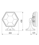 Corp de iluminat supendat pentru hala ESALITE PL - 12K - 30° OPTIC - DALI - 5700 K (CRI 80) - IP66 - CLASS I - RAL 9006 GREY