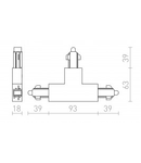 Sistem iluminat pe sina T connector, polarity left alb 230V