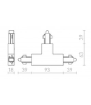 Sistem iluminat pe sina T connector, polarity right alb 230V