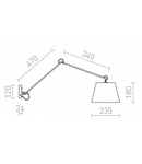 ASHLEY Corp de iluminat aplica alb crom 230V E27 42W